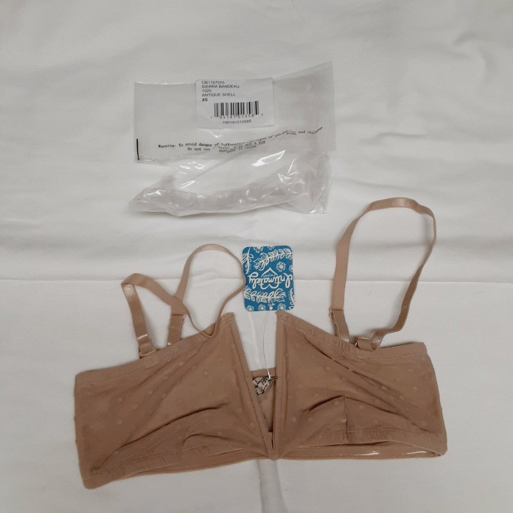 Free People Sierra Bandeau FP #1020 Antique Shell XS Extra Small Womens Bra New